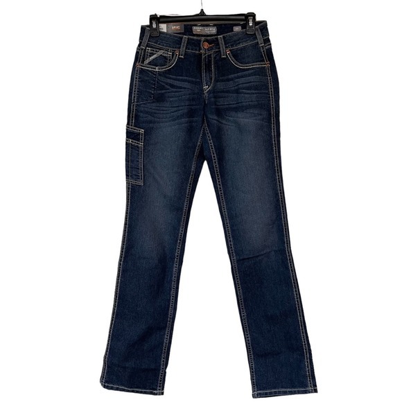 Ariat® Ladies Rebar DuraStretch Riveter Straight Leg Jeans Mid Rise 27 Long - Picture 2 of 9